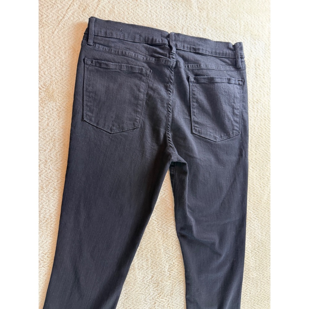 Frame Denim Le Skinny Raw Hem Jeans Film Noir Black LSJRS403 Size 32 - Picture 14 of 15